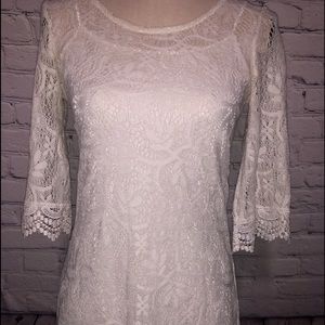 White Crochet Lace Dress